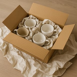 Tassen und Becher sicher für den Versand verpacken