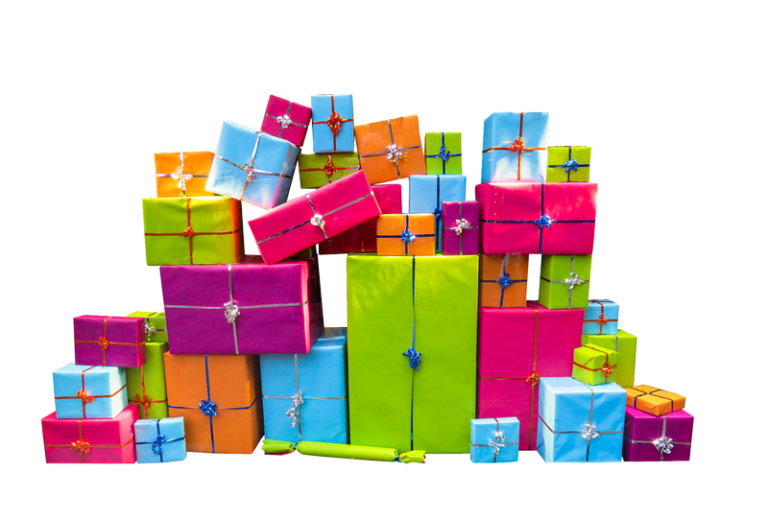 Kindergeschenke verpacken: leichte Boxen, Papiermotive und mehrere Teile