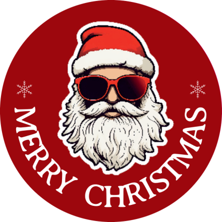 Weihnachtsaufkleber rot rund mit Weihnachtsmann fi 30 mm 200 Stück