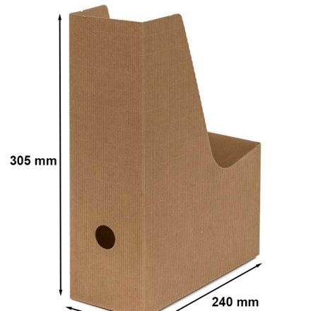 Ein karbierter Organizer für Dokumente A4 Karton braun 9 cm