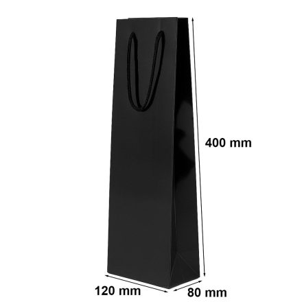 Tasche laminiert für Wein schwarz, Beutel für Geschenke 120x80x400