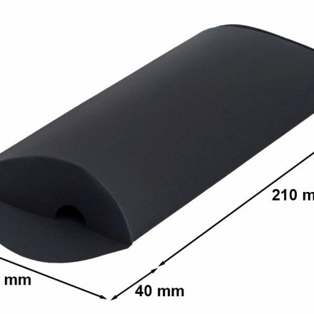 Geschenkbox Kissenform aus Pappe für Geschenke 210x135x40 schwarz M
