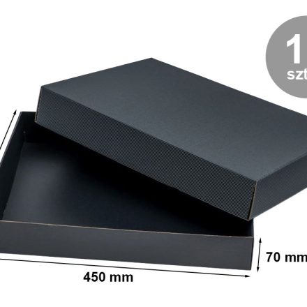 schwarz Schachteln mit Deckeln 450x350x70 mm, 10 Stück