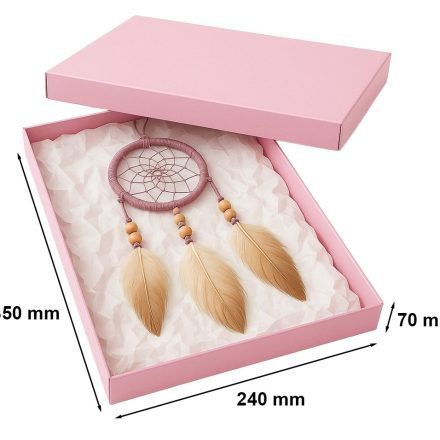 Schachtel laminiert gestanzt dekorativ für Geschenke 350x240x70 mm rosa