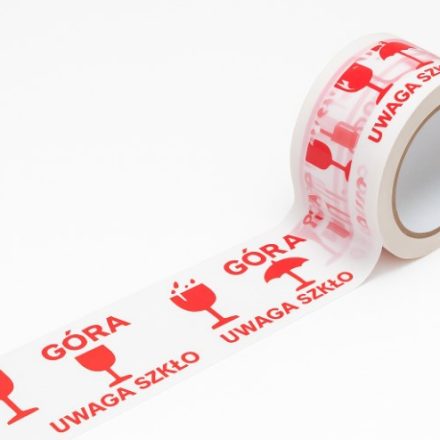 Packband – Warnband Achtung Glas-Pack-Packung 48mm x 66m