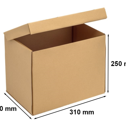 Verpackung gestanzt A4 310x220x250 mm, braun Schachtel ohne Klebebänder