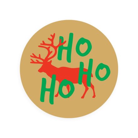 Aufkleber Weihnachten rund Kraft 35 mm Rentier Hohoho 200 Stück