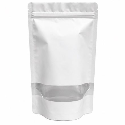 Doypack weiß matt mit Sichtfenster 250 ml 110x185x70mm Verpackung für Lebensmittel
