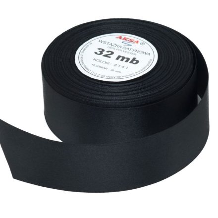 Satinband dekorativ 12 mm schwarz 32 m für Geschenke WS8141