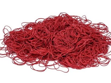 Gummibänder aus Kautschuk rot 20 mm 1,5 x 1,2 mm 1 kg
