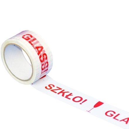 Packband – Glass-Warnband für rot-weißes Glas 48 mm 66 m