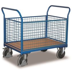 Transportwagen für Lager mit 4 Seitenwänden SW-500.401 400 kg blau