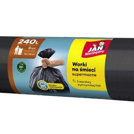 Jan Notwendige Müllsäcke LDPE schwarz 240 l 8 Stück robust