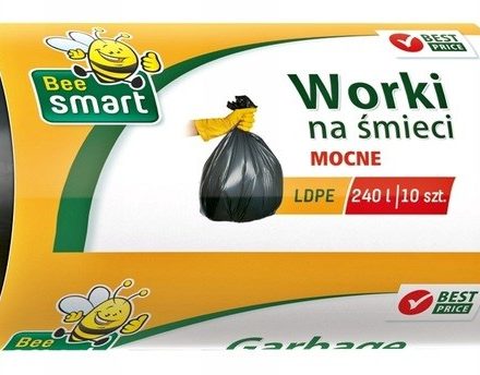 Bee Smart schwarz Müllsäcke LDPE 240 l, 10 Stück - stark und Fassungsvermögen