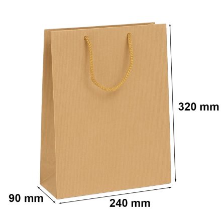Papierbeutel für braun Geschenke 240x90x320 mit Schnürsenkel