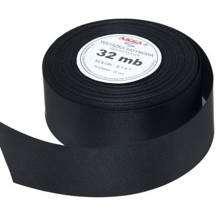 Satinband dekorativ schwarz 25 mm 32 m für Geschenke WS8141
