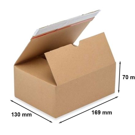 braun Stanzkarton mit Streifen selbstklebend 169x130x70mm F703 A6