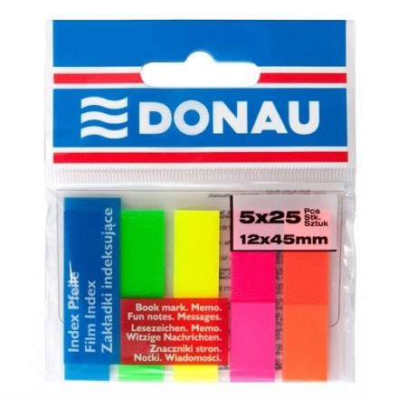 Selbstklebende Lesezeichen Donau PP 45x12 mm 5x25 neon