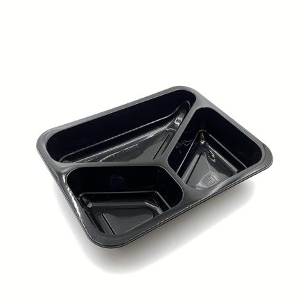Dreiteiliger PP schwarz Heizbehälter für Gerichte 227x178x45 80 Stück