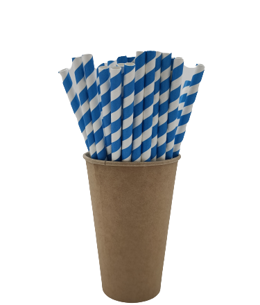 Papierhülsen, biologisch abbaubar in blau Streifen 8x210 mm 250 Stück