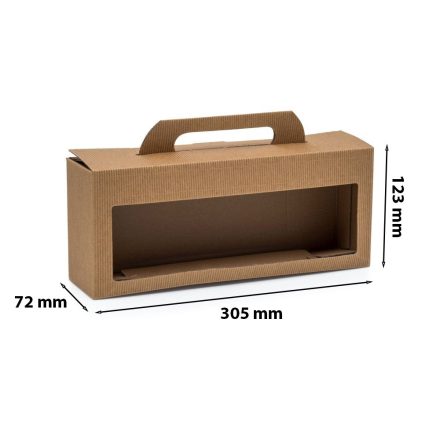 Schachtel mit 4 Honiggläsern mit einem Fenster von 0,35l 305x72x123mm karbonisiert