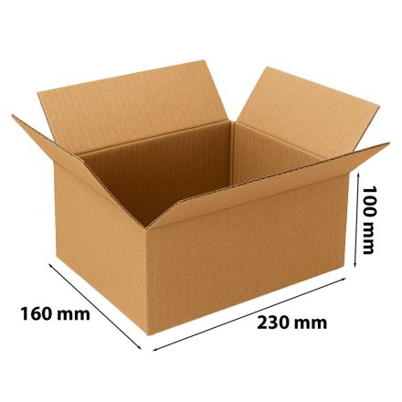 Faltkarton 230x160x100 mm A5, Kartonschachtel mit Pappe braun
