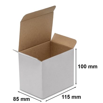 Stanzkarton – Faltkarton für einen Becher 115x85x100 mm weiß F215