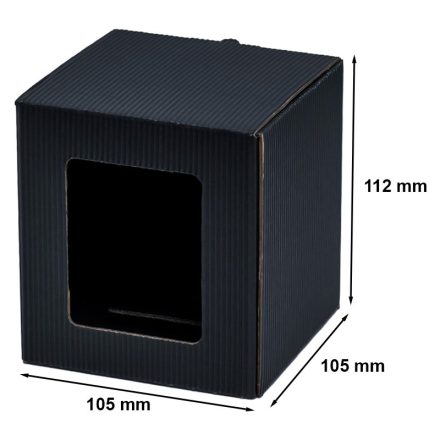 Faltschachtel für schwarz Tasse mit 105x105x112 mm