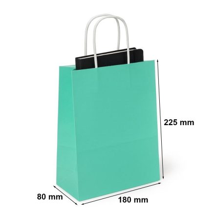 Geschenkpapiertasche mit Griff 180x80x225 Pastellgrün