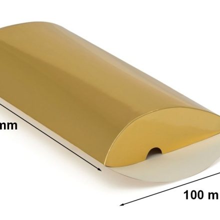 Schachtel Kissenform laminiert für Geschenke 135x100x30 mm gold