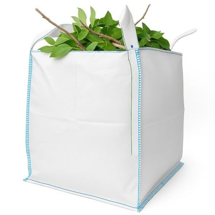 BIG BAG Containersack. 75x75x75 cm Es ist offen. 420 l, Tragfähigkeit. 500 kg
