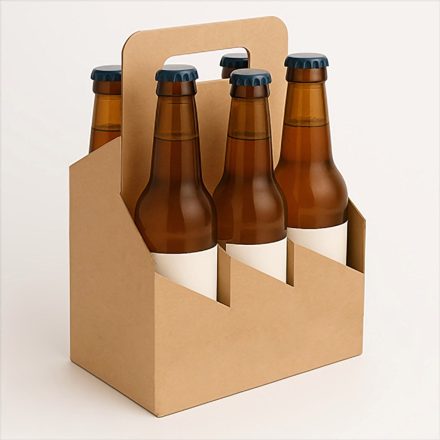 Karton für 6 Bier Box 140x210x310mm Karton für 6 Flaschen Griff