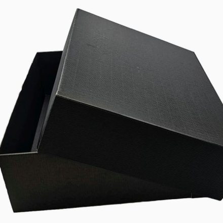 Kartonschachteln gerippt mit Deckel schwarz 350x300x90mm, 10 Stück