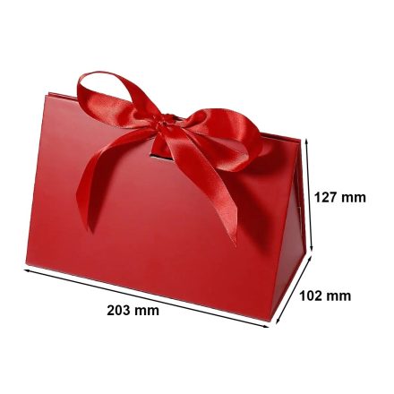 rot Geschenktüte mit Geschenkband 203x102x127 mm, klein für Geschenke