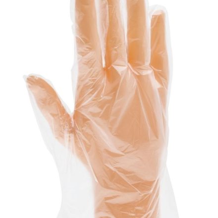 Handschuhe aus Folie HDPE Einweg schützend transparent L 100 Stück.