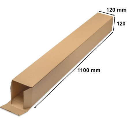 Stanzkarton B0 Versandrohr aus Pappe 1100x120x120 mm braun