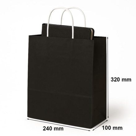 Papiertüte für Geschenke ECOBAG mit Griff 240x100x320 mm schwarz