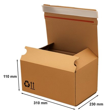 Stanzkarton – Schachtel F703 A4 310x230x110 mm mit Klebestreifen