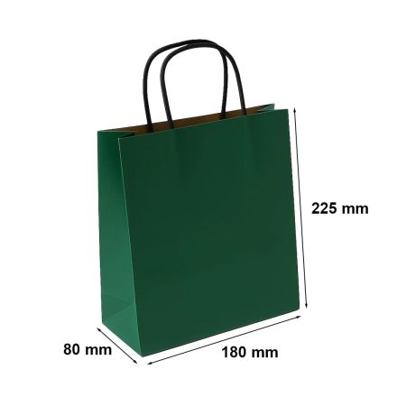Beutel aus Papier für Geschenke klein grün 180x80x225 mit Griff