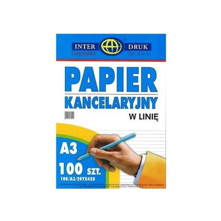 Büropapier A3 in Zeilen für 420x297 mm 100 ark. 60 g/m2