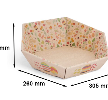 Ticket Ostern Karton Frühling Geschenkkorb 305x260x130 mm