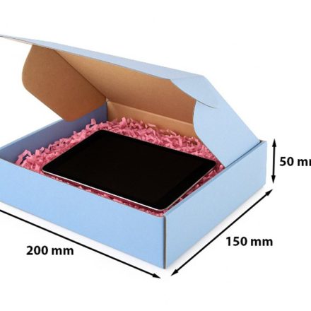 Stanzkarton blau 200x150x50mm dekorativ Schachtel für Geschenke