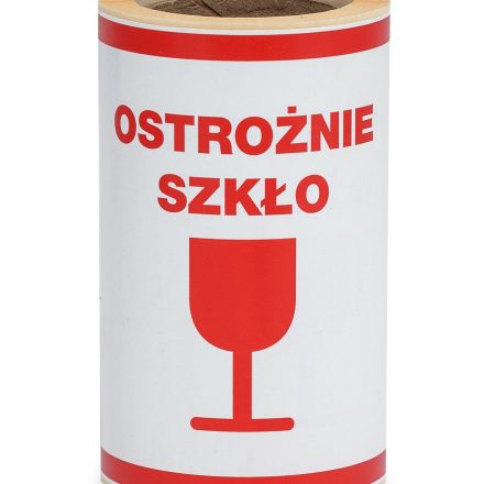 Warnkleber Vorsichtig Glas 100x100 mm - 100 Stück Rolle