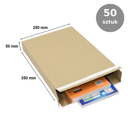 Flatbox F12 250x50x350mm 50 Stück Flache Verpackung