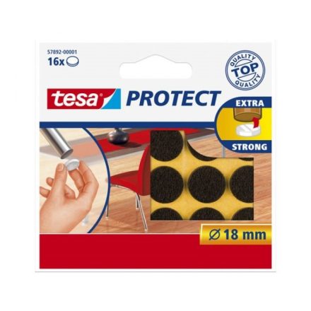 Filz-Pads fi 18mm, braun TESA - 16 Stück