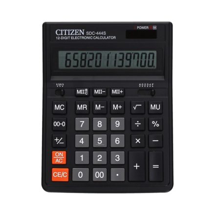 Bürorechner Citizen SDC444S, 12 Ziffern, LCD, schwarz