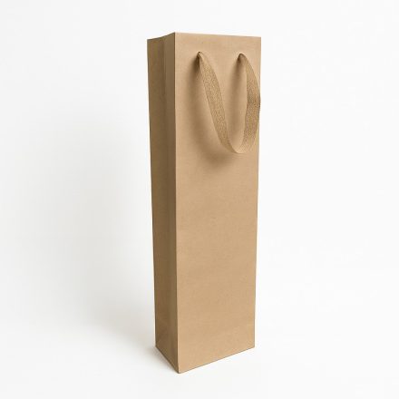 Weintüte mit Griff 1 Flasche 95x91x385 mm braun