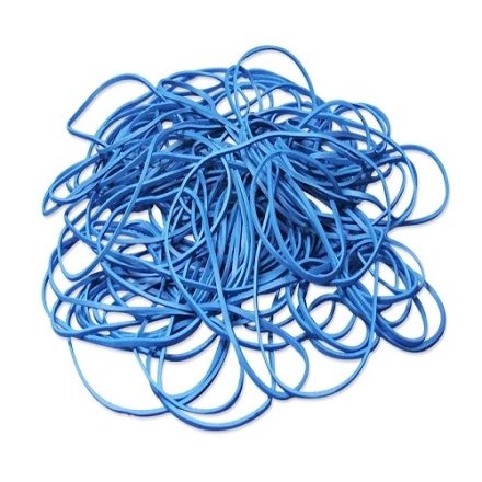 Gummibänder blau 50 mm, 1,5 x 1,5 mm - 2300 Stück. 1 kg