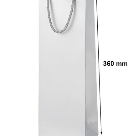 Beutel für Geschenke laminiert für Wein mit Griff 125x85x360 mm silber