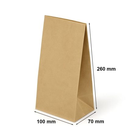 Ökologischer Kunststoffbeutel 100x70x260 mm braun ohne Griff
